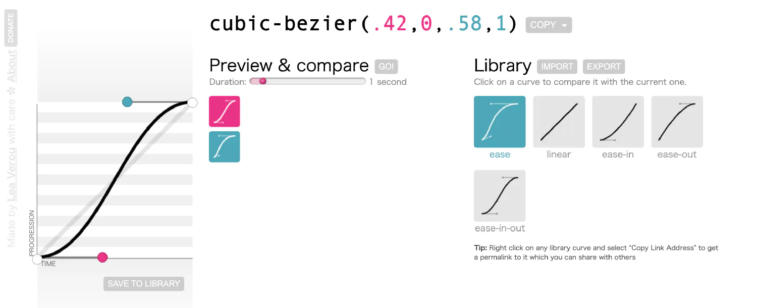 transition ease in out cubic bezier curve