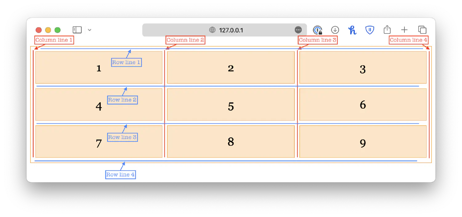 column lines and row lines