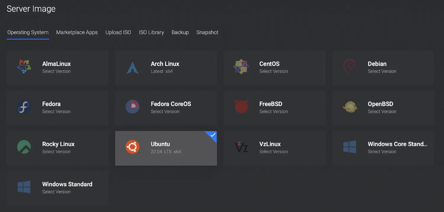 Vultr Choose OS