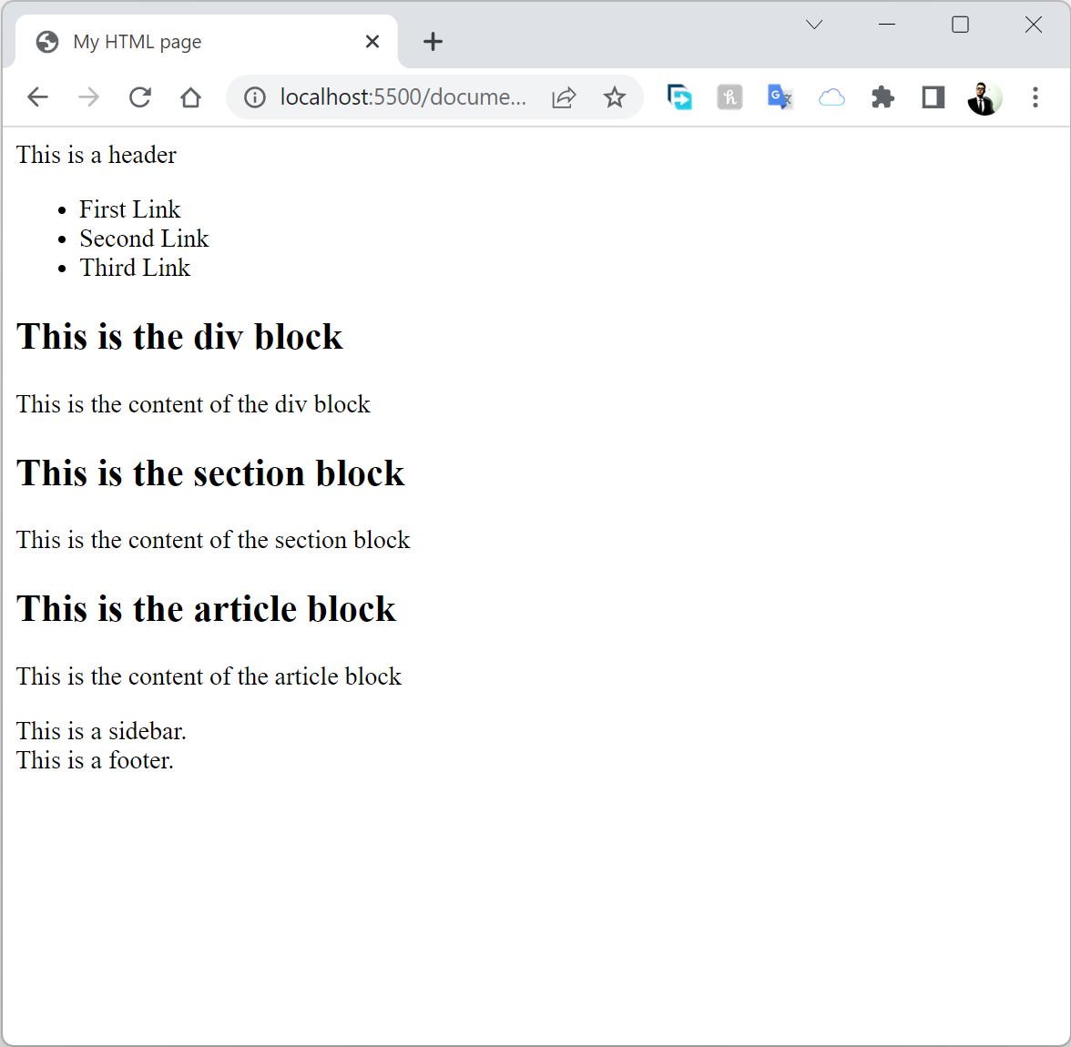 Block level elements