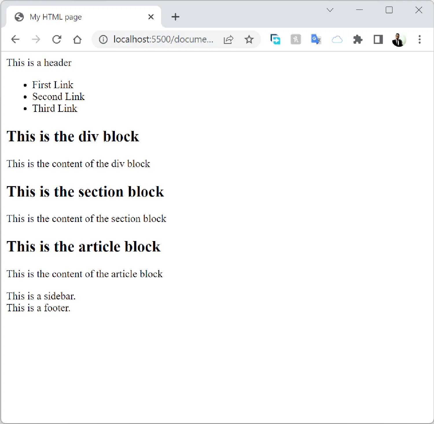 Block level elements