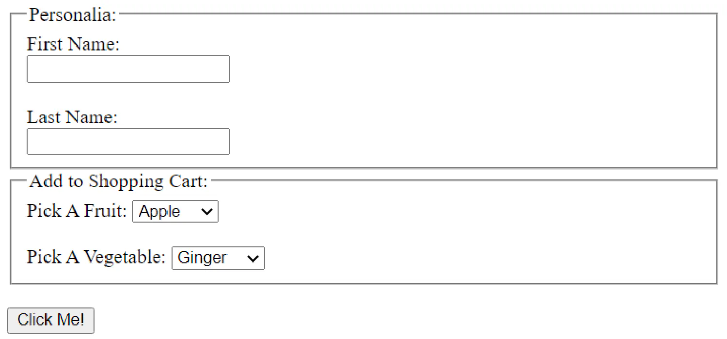 HTML Fieldset